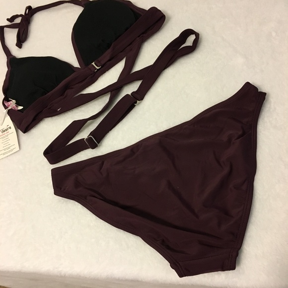 🌟Last One🌟 Sz L Maroon 2 pc Swimming Suit Bikini - Picture 6 of 6